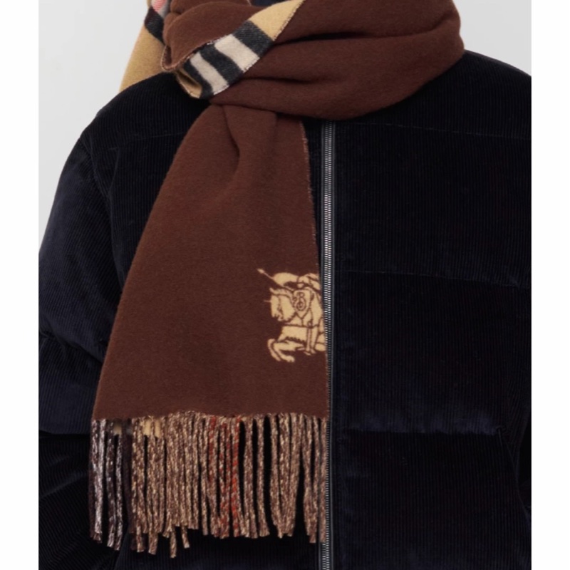 Burberry 女士 寬版雙面格紋圍巾均碼碼210cm*50cm-4
