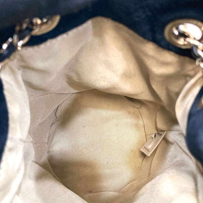 香奈兒絕版Chanel黑色絲絨水鑽金球束口MINI水桶包AS1894-11