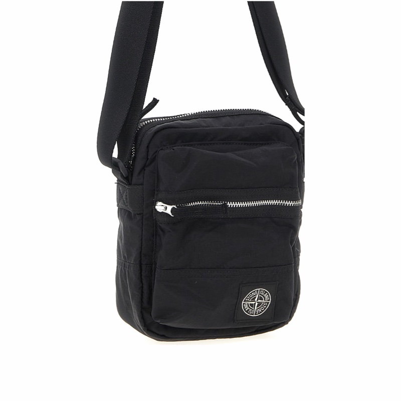 Stone Island 男士 標誌貼片肩帶斜挎包均碼碼16cm*8cm*20cm-0