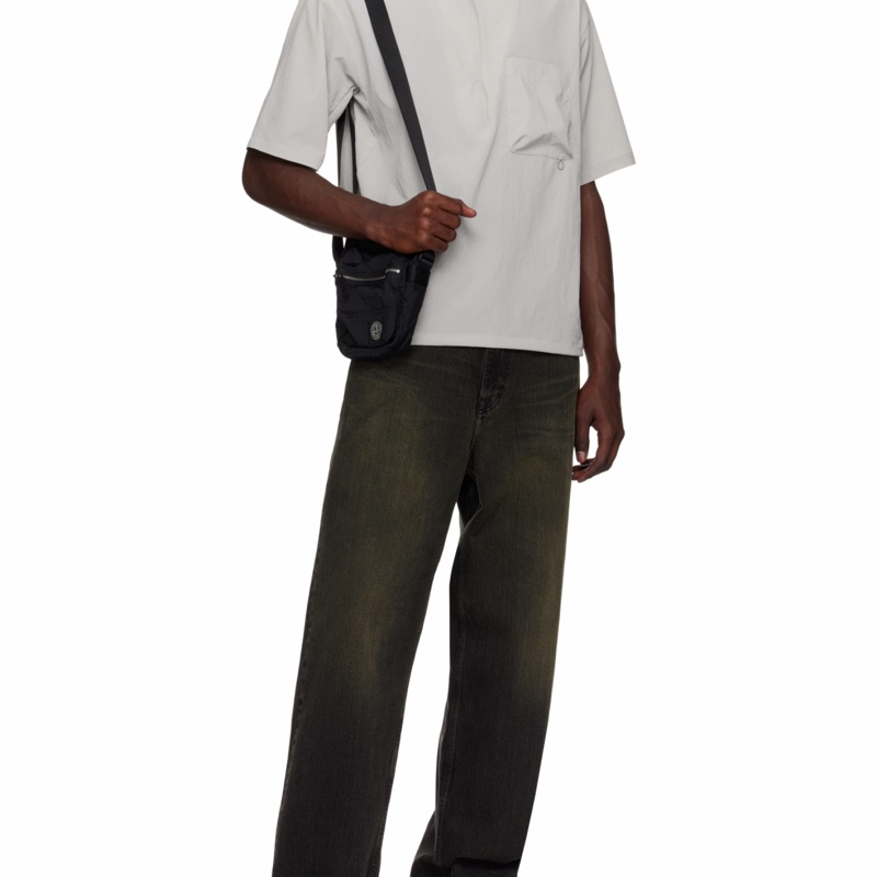 Stone Island 男士 標誌貼片肩帶斜挎包均碼碼16cm*8cm*20cm-4