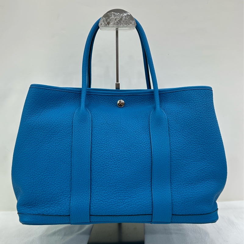 Hermes 愛馬仕 Garden party 36 花園36藍色銀扣 A刻-1