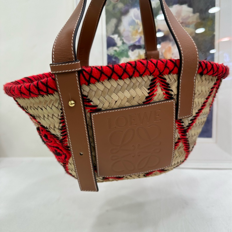 LOEWE 羅意威 刺繡菜籃編織包-1