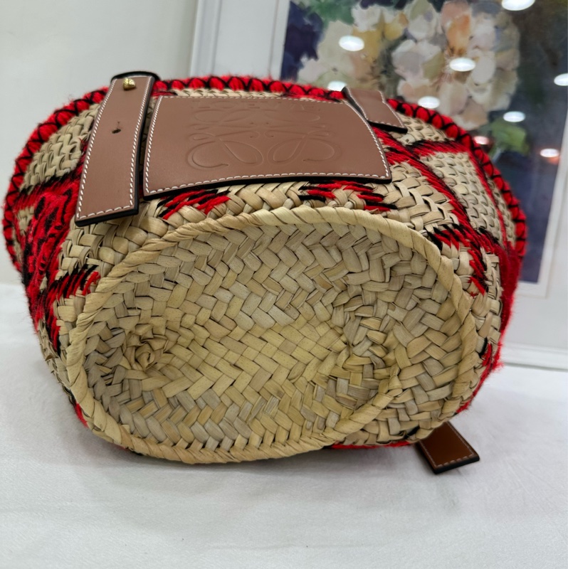 LOEWE 羅意威 刺繡菜籃編織包-2