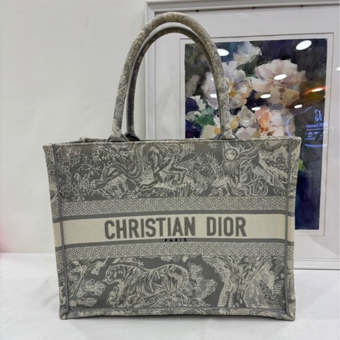 Dior/迪奧 中號 灰色動物園托特 22年編碼 白富美必備款 實用百搭 有溢膠 尺寸36*27.5*16.5cm