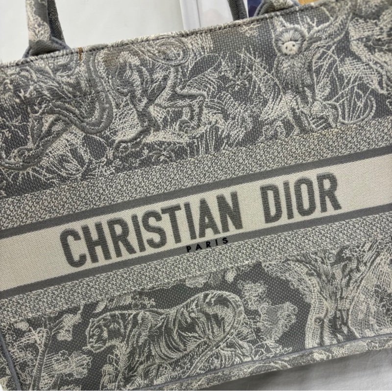 Dior/迪奧 中號 灰色動物園托特 22年編碼 白富美必備款 實用百搭 有溢膠 尺寸36*27.5*16.5cm-6