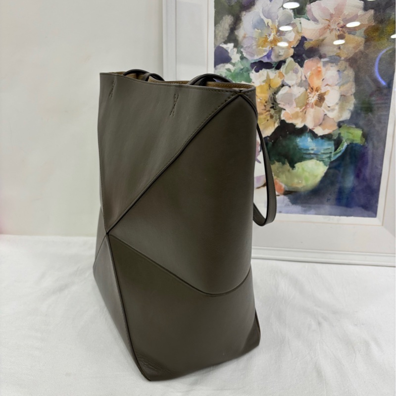 Loewe羅意威，Puzzle Fold橄欖綠中托特折疊包 25年-2