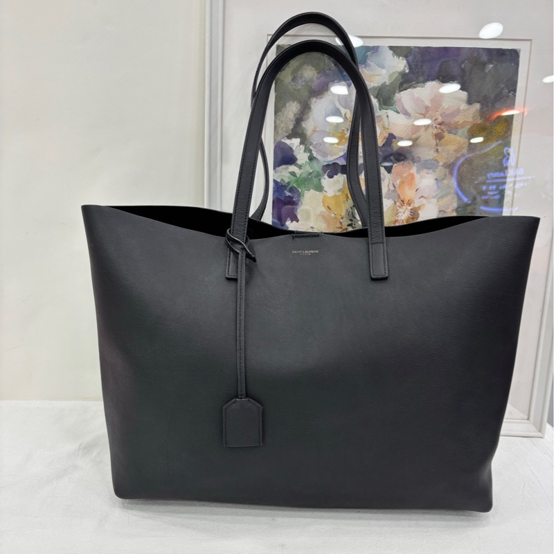 YSL聖羅蘭黑色子母托特包 缺子袋 19年 尺寸37*28*13cm-0