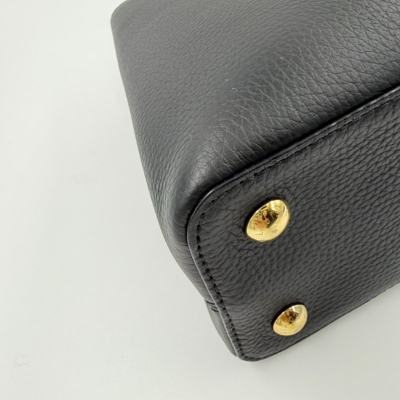 Louis Vuitton - 黑色牛皮花卉造型Capucines 手提肩背包╻MM-5