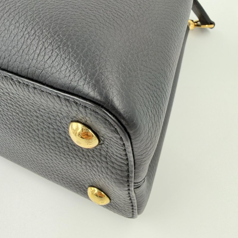 Louis Vuitton - 黑色牛皮花卉造型Capucines 手提肩背包╻MM-6