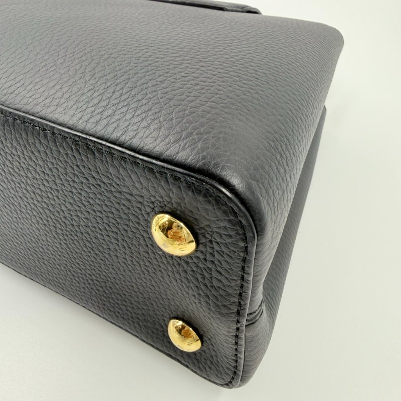 Louis Vuitton - 黑色牛皮花卉造型Capucines 手提肩背包╻MM-8