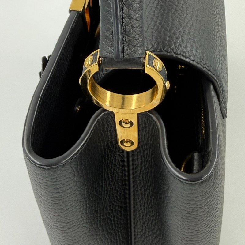 Louis Vuitton - 黑色牛皮花卉造型Capucines 手提肩背包╻MM-34