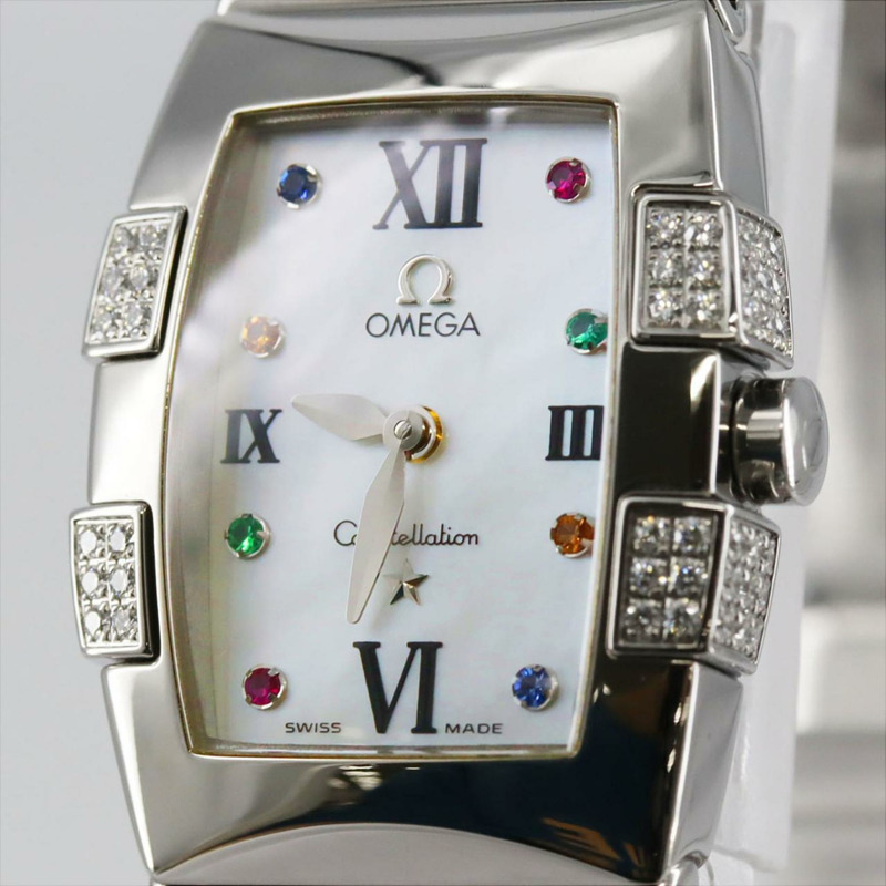 歐米茄星座系列 Quadrella D-8P 1585.79 不鏽鋼石英錶-4