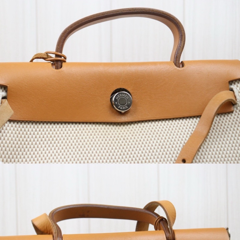 Hermes Herbag 31 金棕銀釦-13