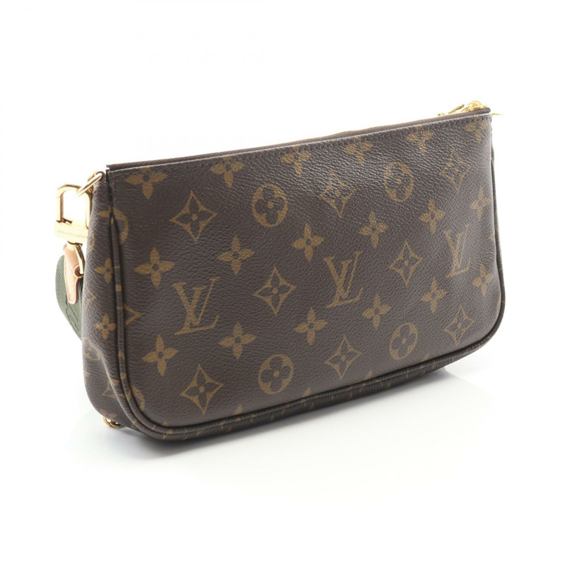 路易威登 多功能 Pochette Accessoires 單肩包 M44813 Monogram 卡其色 二手-1