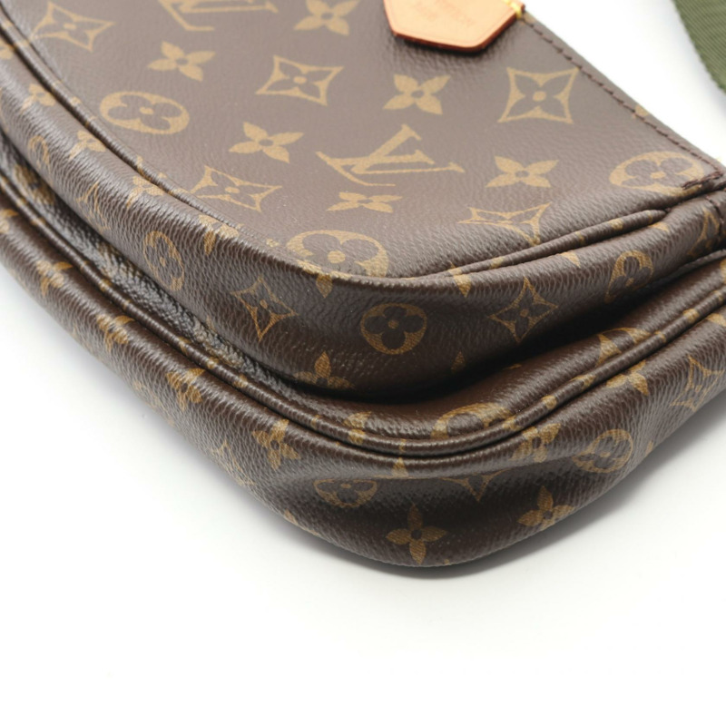 路易威登 多功能 Pochette Accessoires 單肩包 M44813 Monogram 卡其色 二手-5
