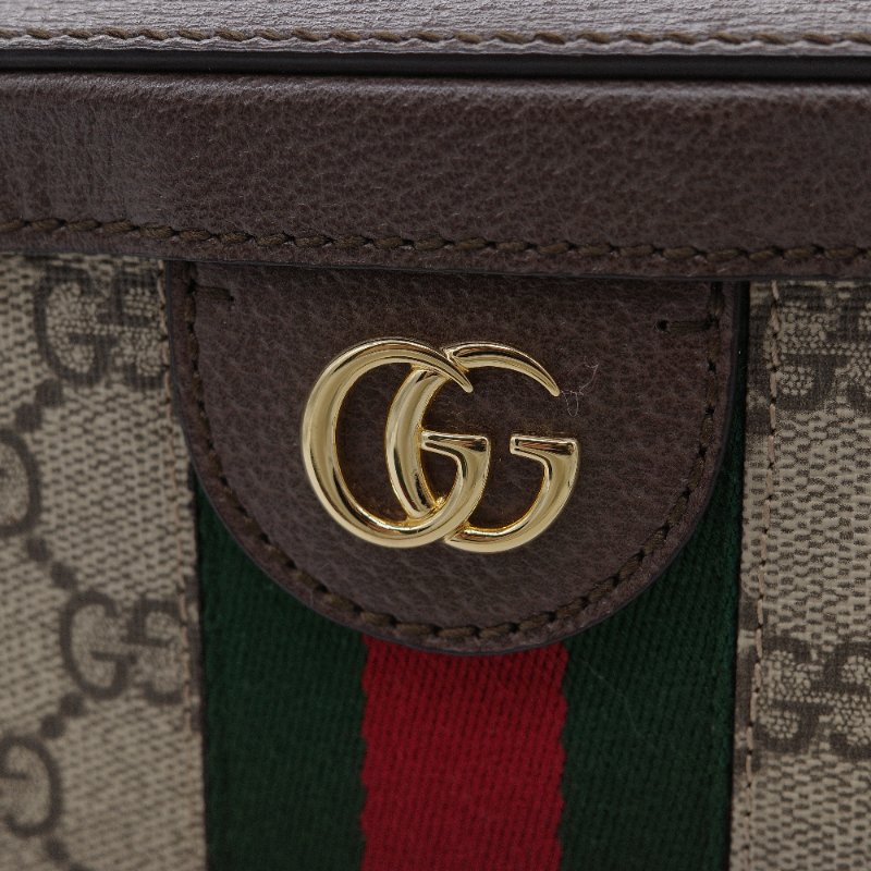 Gucci 古馳 經典GG Supreme 帆布印花 綠紅綠織帶 皮革飾邊 拉鍊手提包 化妝箱 郵差包 斜挎包 手提包-8