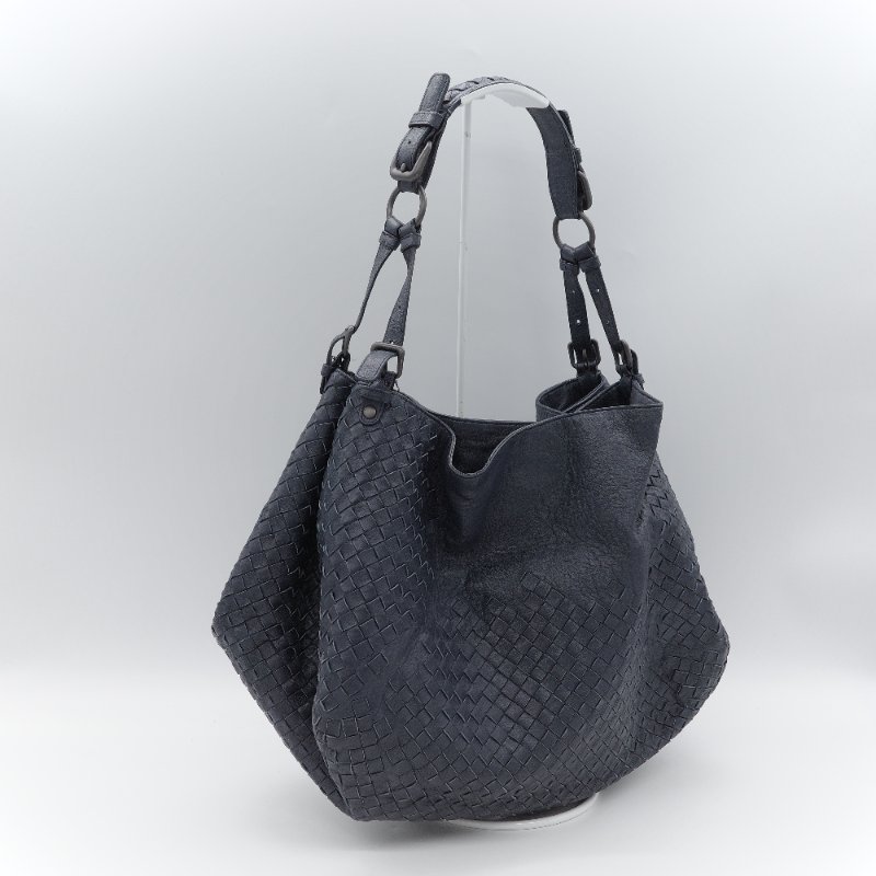 （大容量推薦♥️超級能裝）Bottega Veneta 寶緹嘉 Campana Intrecciato 深藍色 藏藍色 編織 牛皮革 肩背包-3