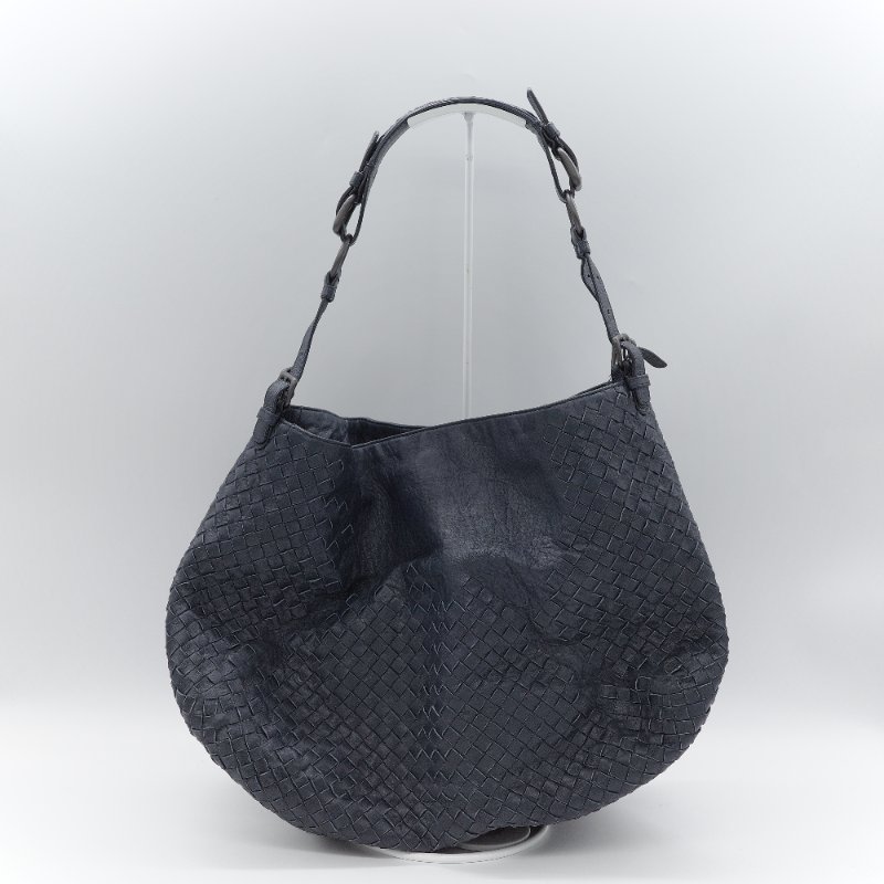 （大容量推薦♥️超級能裝）Bottega Veneta 寶緹嘉 Campana Intrecciato 深藍色 藏藍色 編織 牛皮革 肩背包-5