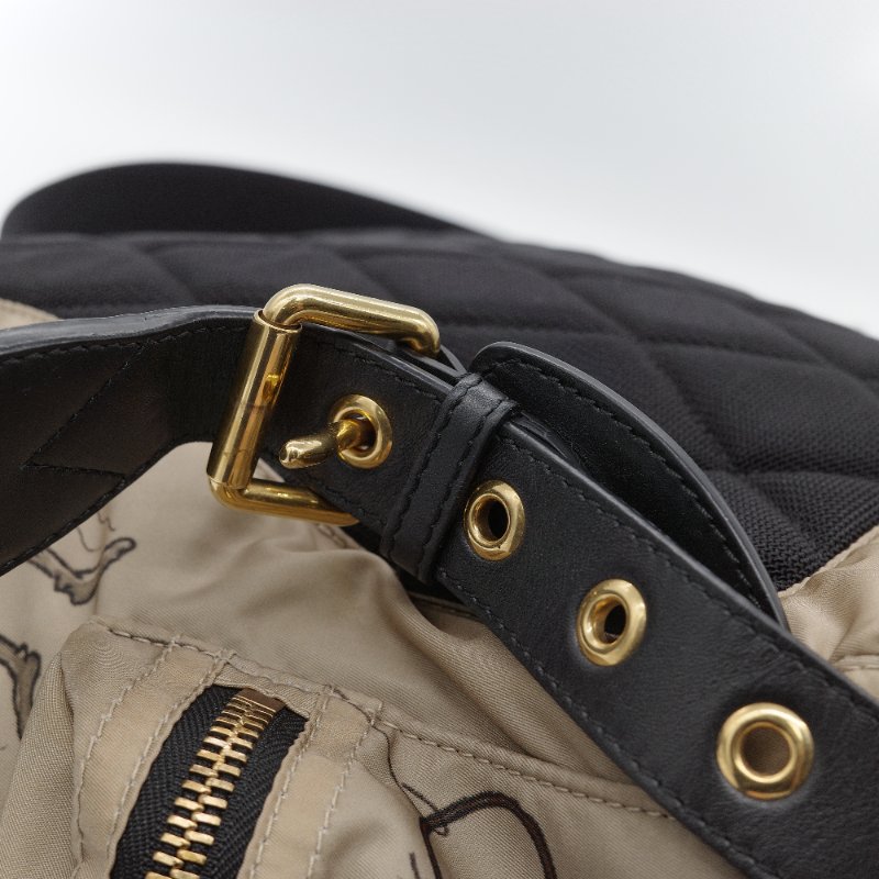 Burberry 巴寶莉 Rucksack 米色 塗鴉印花尼龍 黑色皮革飾邊 中號後背包-7
