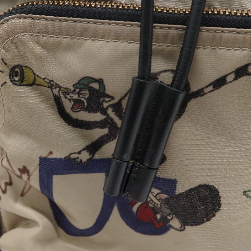Burberry 巴寶莉 Rucksack 米色 塗鴉印花尼龍 黑色皮革飾邊 中號後背包-13
