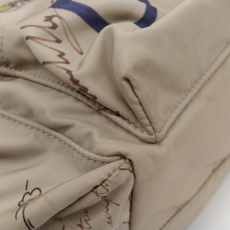 Burberry 巴寶莉 Rucksack 米色 塗鴉印花尼龍 黑色皮革飾邊 中號後背包-15