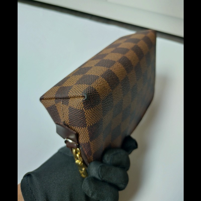 LV 咖啡色格子小化妝包-2