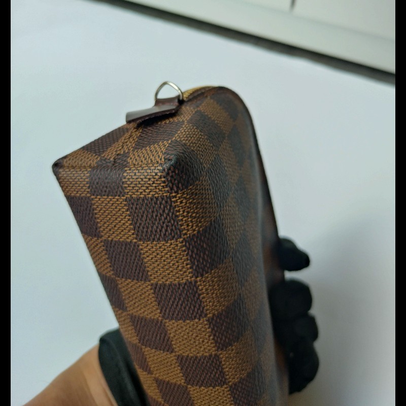 LV 咖啡色格子小化妝包-3