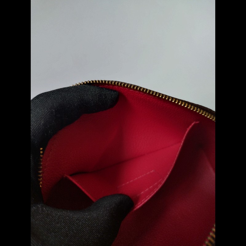 LV 咖啡色格子小化妝包-7