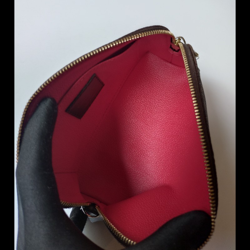 LV 咖啡色格子小化妝包-9