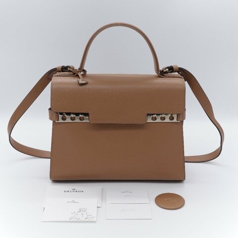 （氣質加分♥️絕對貌美）Delvaux 德爾沃 Tempête MM 焦糖棕色 牛皮 肩背包 手提包 專櫃 253,000