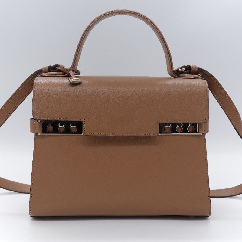 (氣質加分♥️絕對貌美)Delvaux 德爾沃 Tempête MM 焦糖棕色 牛皮 肩背包 手提包 專櫃 253,000-1