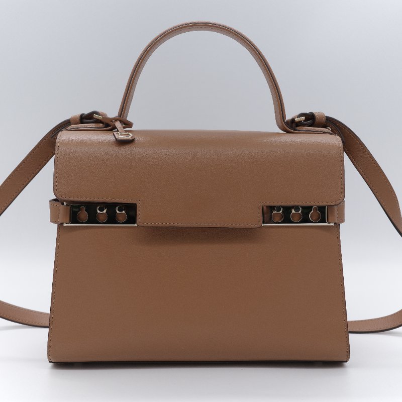 (氣質加分♥️絕對貌美)Delvaux 德爾沃 Tempête MM 焦糖棕色 牛皮 肩背包 手提包 專櫃 253,000-2