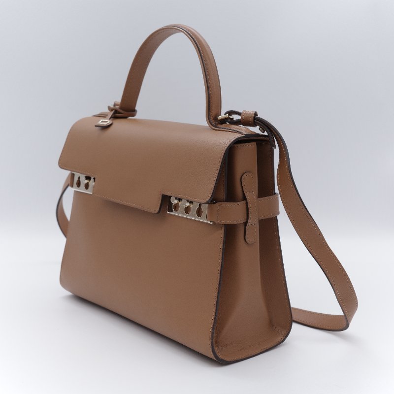 (氣質加分♥️絕對貌美)Delvaux 德爾沃 Tempête MM 焦糖棕色 牛皮 肩背包 手提包 專櫃 253,000-4