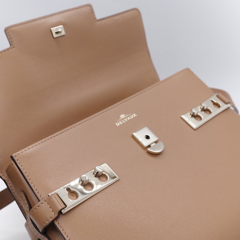 (氣質加分♥️絕對貌美)Delvaux 德爾沃 Tempête MM 焦糖棕色 牛皮 肩背包 手提包 專櫃 253,000-18