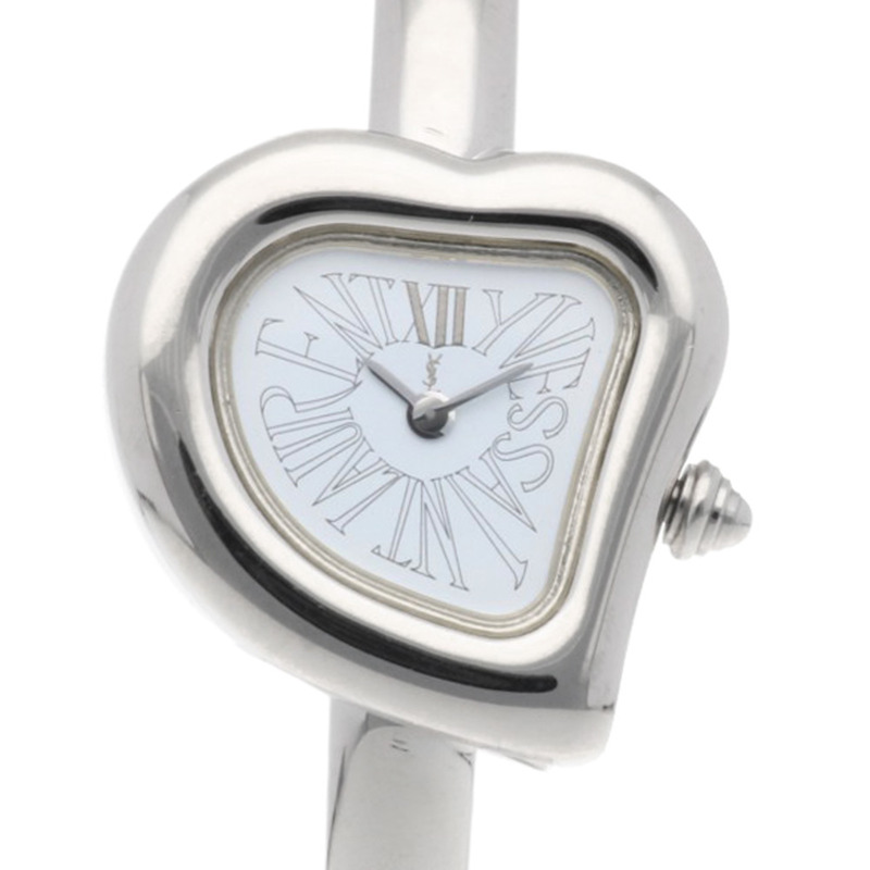 二手 Yves Saint Laurent 40 週年紀念手鐲，不鏽鋼，60-8062 石英，女士手錶。-0