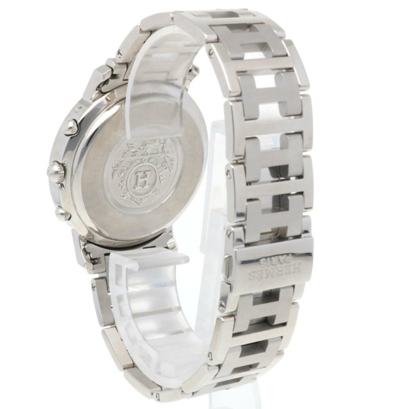 愛馬仕 Clipper 系列腕錶，不鏽鋼錶殼，CL1.910 石英機芯，翻新，二手，男士計時錶-4