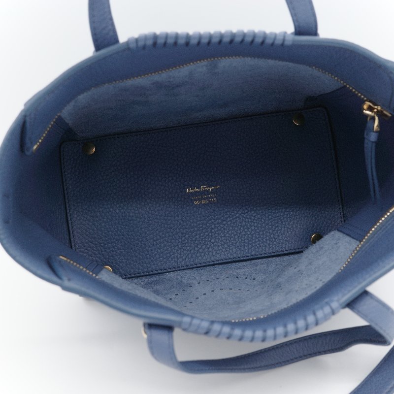 Salvatore Ferragamo 菲拉格慕 Marta 海藍色 紫藍色 粒面牛皮 手提包 肩背包 托特包-11