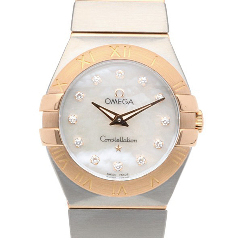 歐米茄星座系列腕錶，不鏽鋼錶殼，型號12320276055001，石英機芯，翻新錶殼，編號91675XXX，女士款，二手錶殼-0