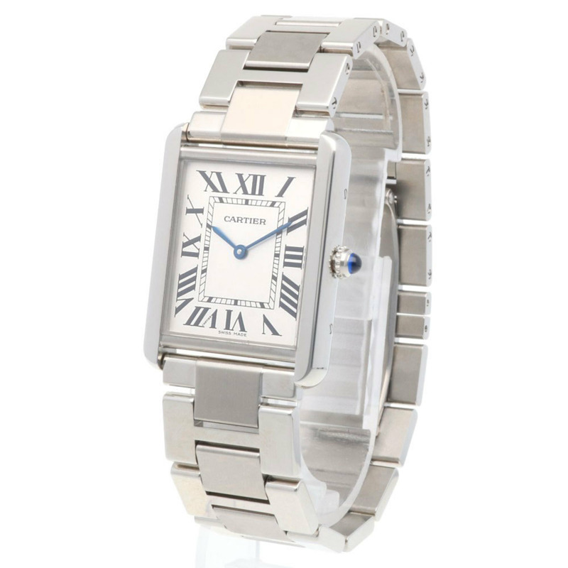 卡地亞 Tank Solo LM 男士腕錶，不鏽鋼材質，型號 W5200014(3169)，石英機芯，翻新，二手，男士-2