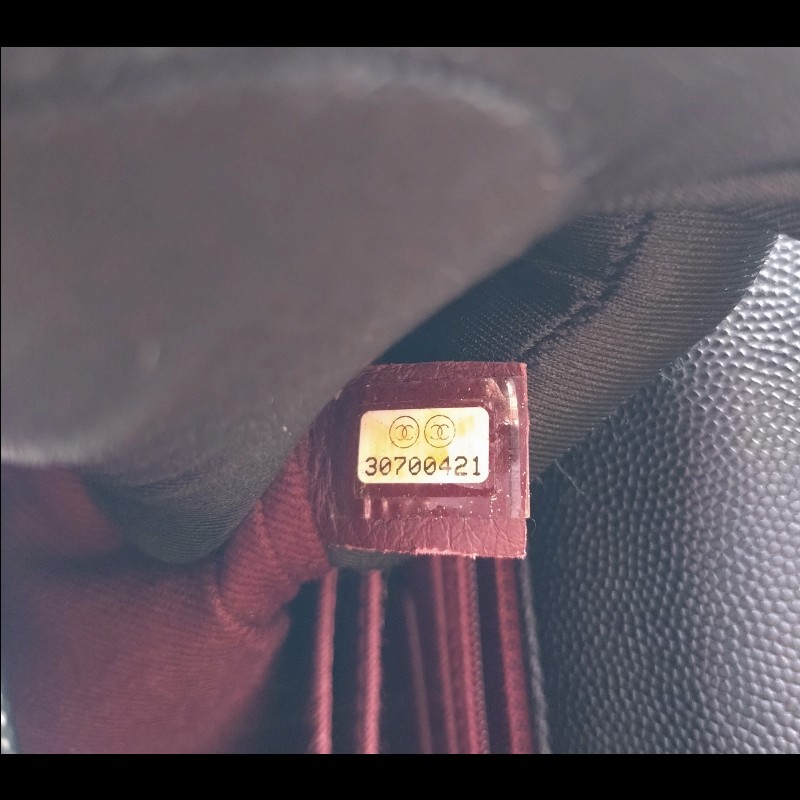 Chanel 紅把黑荔枝皮金鍊兩用包 Coco handle 23-20