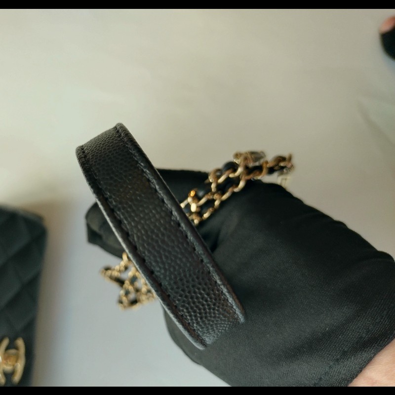 Chanel 紅把黑荔枝皮金鍊兩用包 Coco handle 23-24