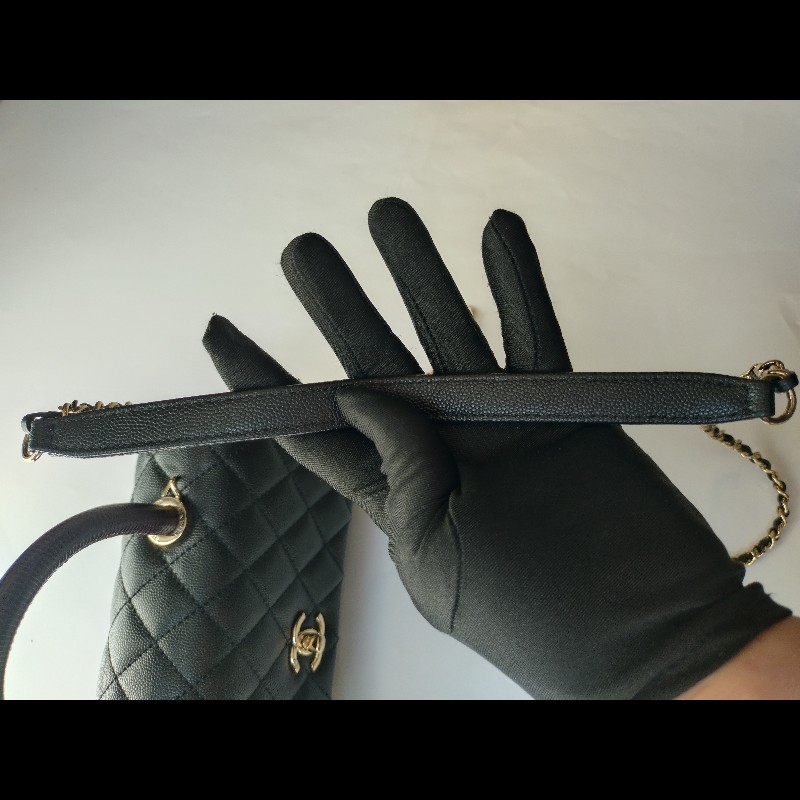 Chanel 紅把黑荔枝皮金鍊兩用包 Coco handle 23-29