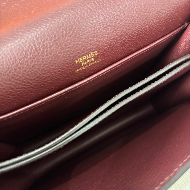 Hermes mini Roulis 豬鼻子 波爾多酒紅金扣-9