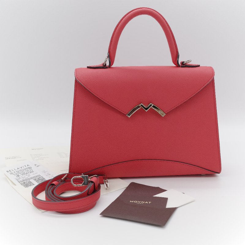 Moynat 莫奈 Gabrielle PM 杜鵑紅 小牛皮 單肩包 手提包 專櫃 137,000-1