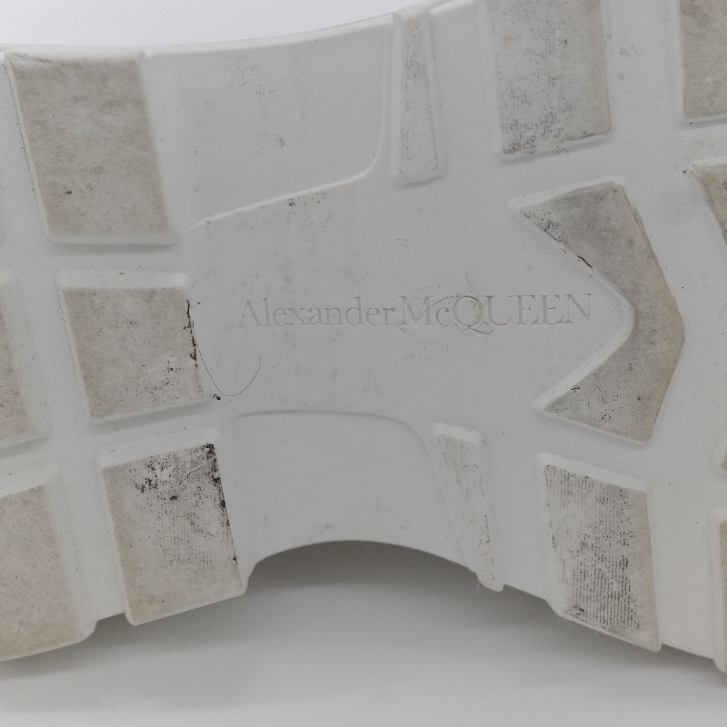 Alexander McQueen 亞歷山大·麥昆 Tread Slick 全銀亮粉 Holo Silver Glitter 亮面織物 繫帶 厚底運動鞋 EU37-18