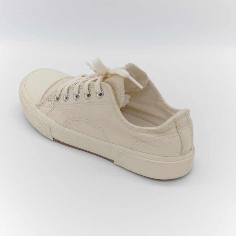 （閒置品♥️未使用）Balenciaga 巴黎世家 Paris 奶油色 牛皮革 低筒 開口笑 帆布鞋 EU37-3