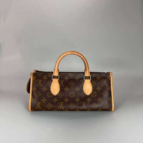 LV M40009 老花雙金球三角手提包