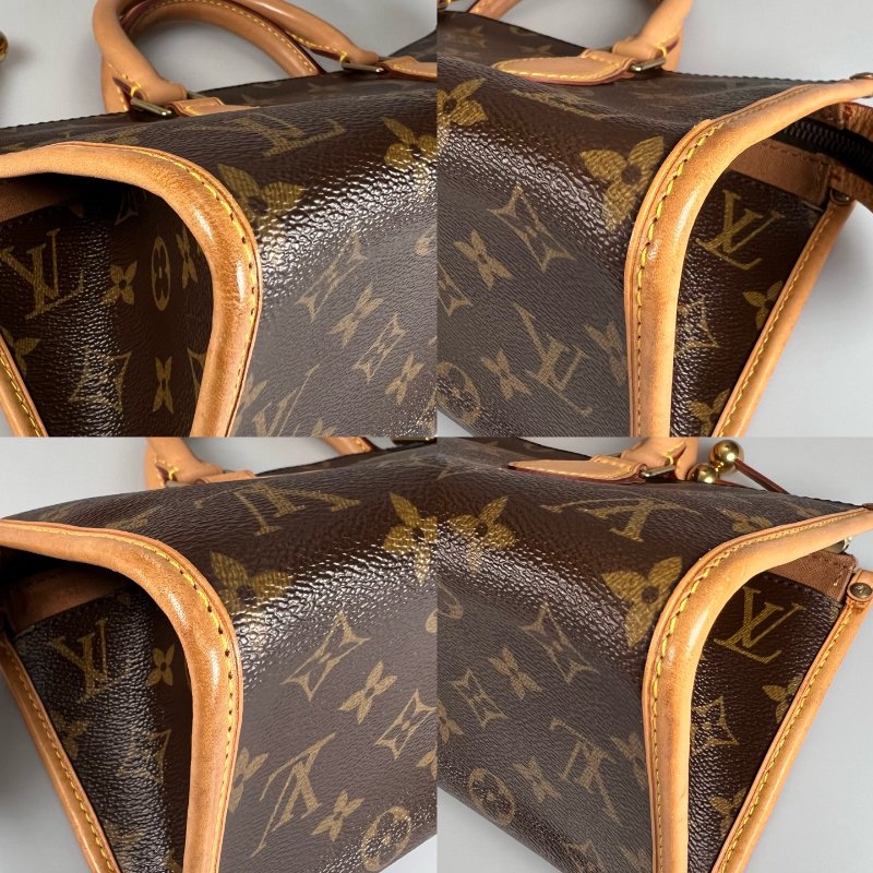 LV M40009 老花雙金球三角手提包-9