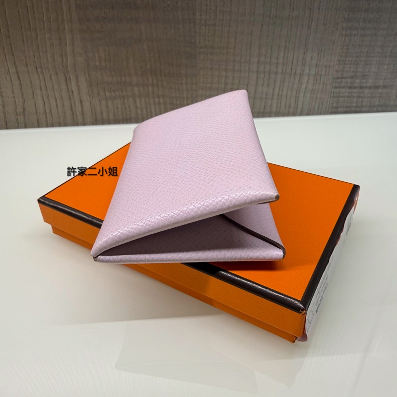 Hermes 97新 Calvi 卡包 錦葵紫-3