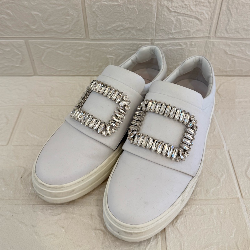 RV白色方鑽小白鞋 37號✨ 便宜割愛賣-0